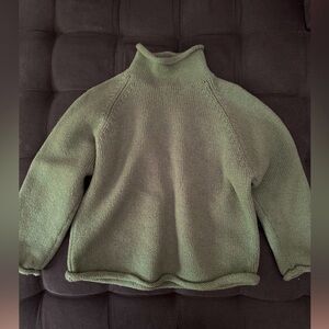 Vintage J. Crew Teal Mock Neck Knit Sweater